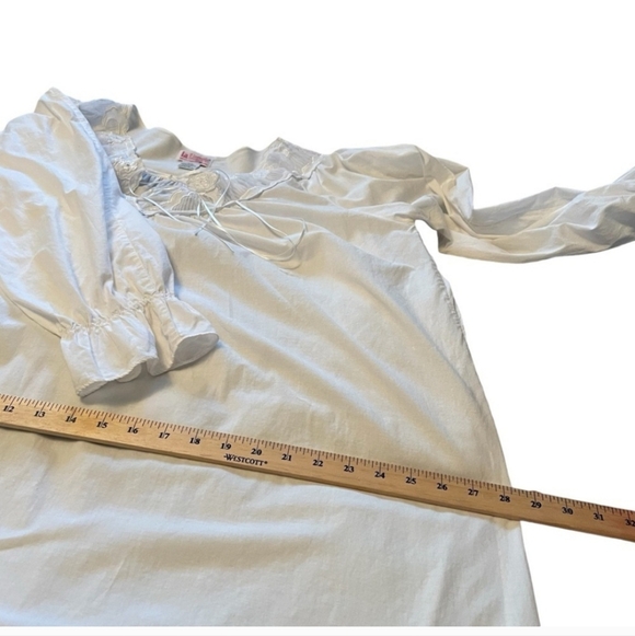 NWOT Vintage %100 Cotton White Nightgown L – Cottagecore Prairie Sleepwear - Picture 8 of 16